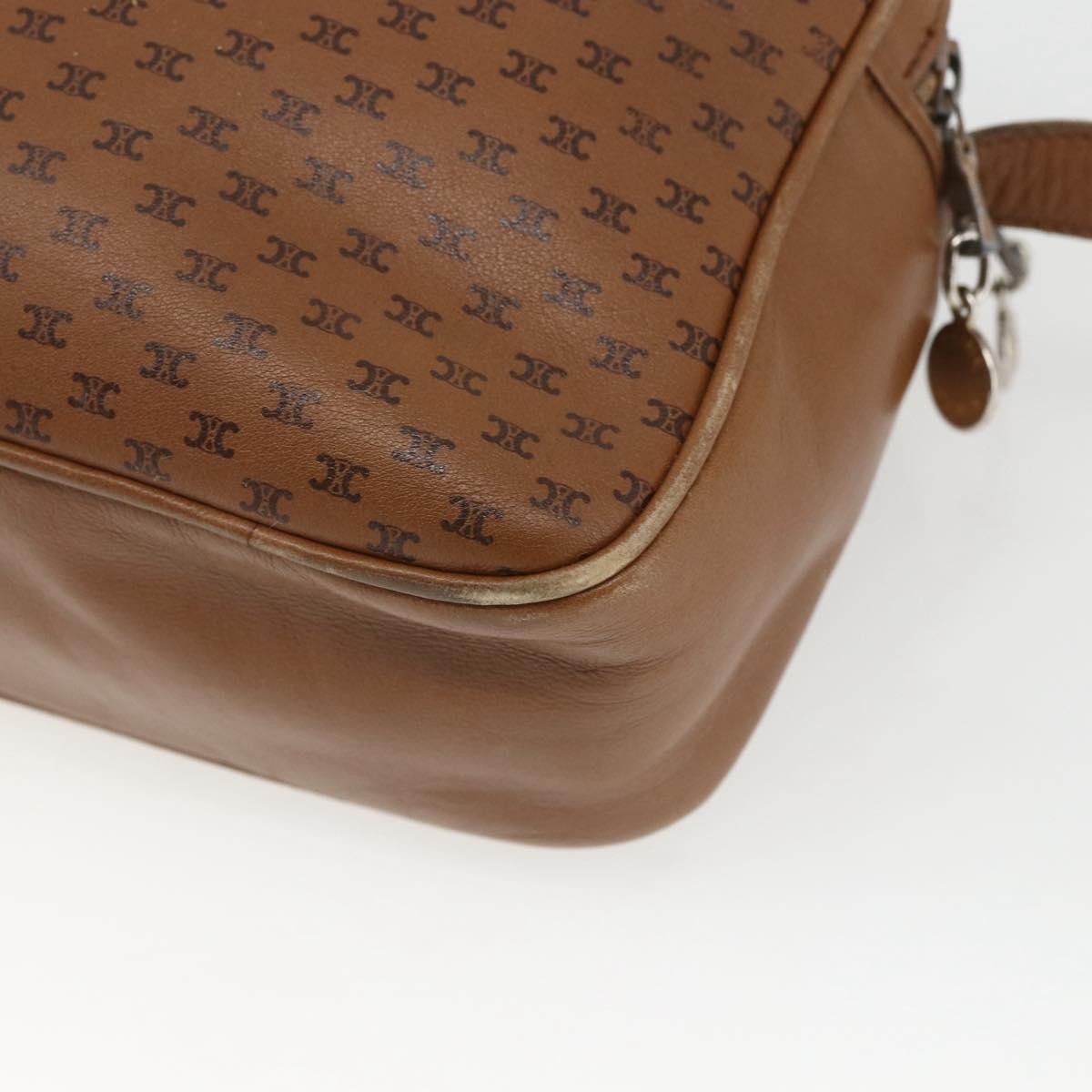 Celine Vintage Macadam Canvas And Leather Brown Canvas Shoulder Bag Bag (Pre-Owned)