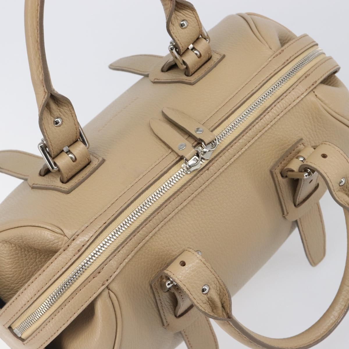 Burberry Belted Boston Leather Beige Leather Handbag (Pre-Owned)