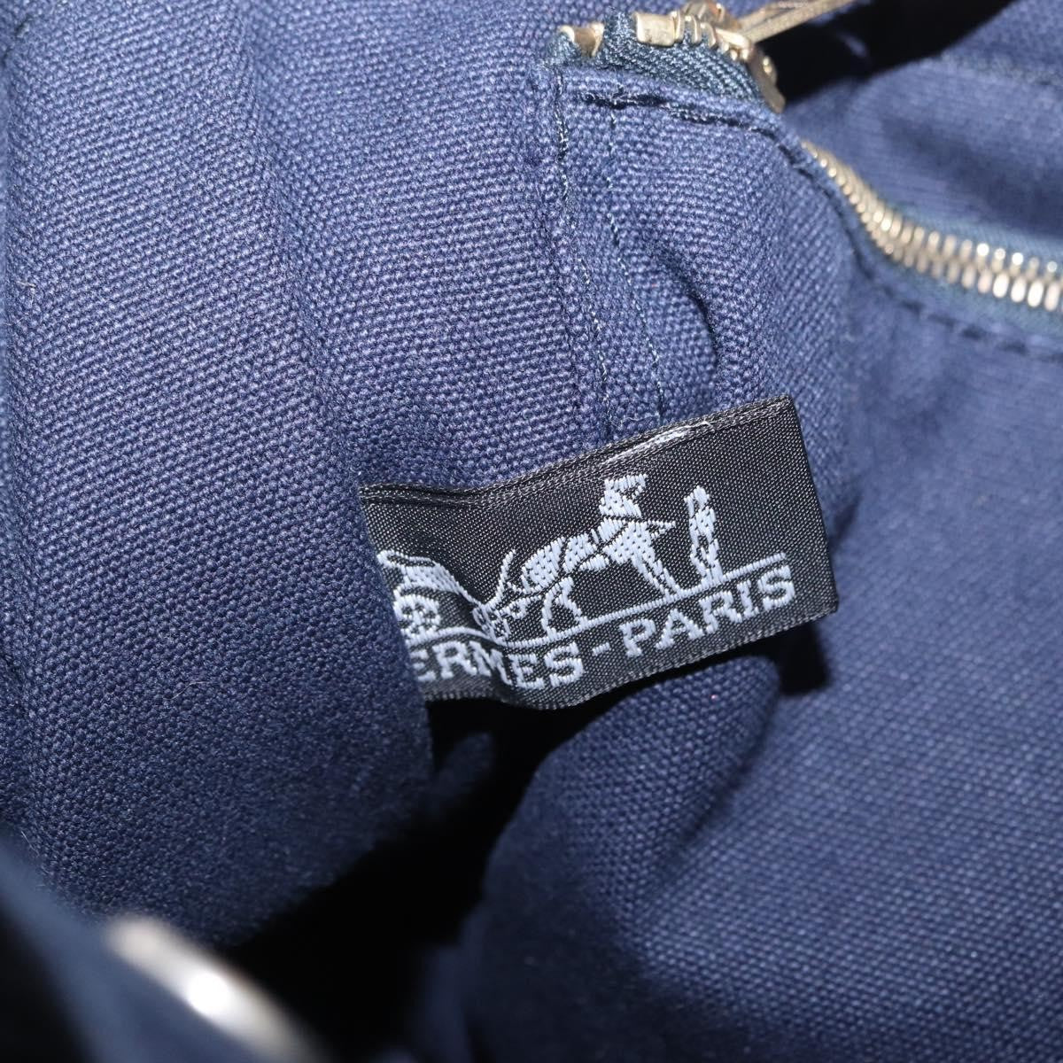 Hermes Fourre Tout Toile Navy Canvas Tote Bag Bag (Pre-Owned)