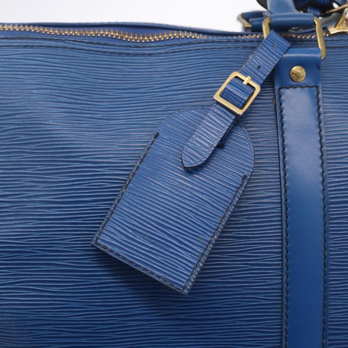 Louis Vuitton Keepall Epi Leather Blue Leather Travel Bag Bag (Pre-Owned)