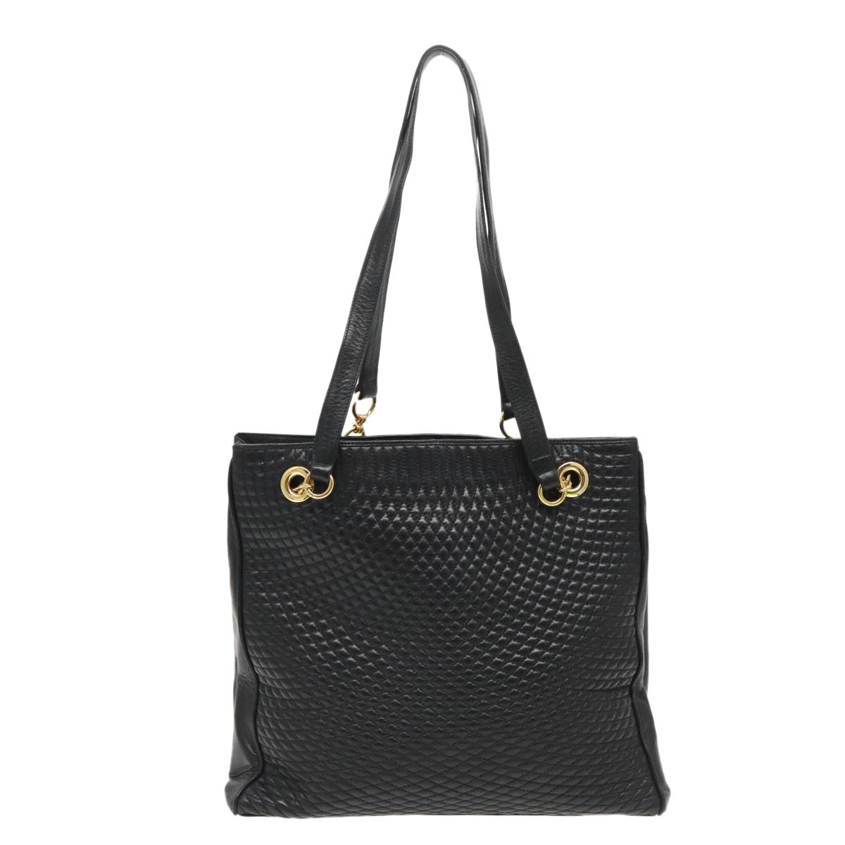Bally Vintage Quilted Leather Black Leather Shoulder Bag Bag (Pre-Owned)