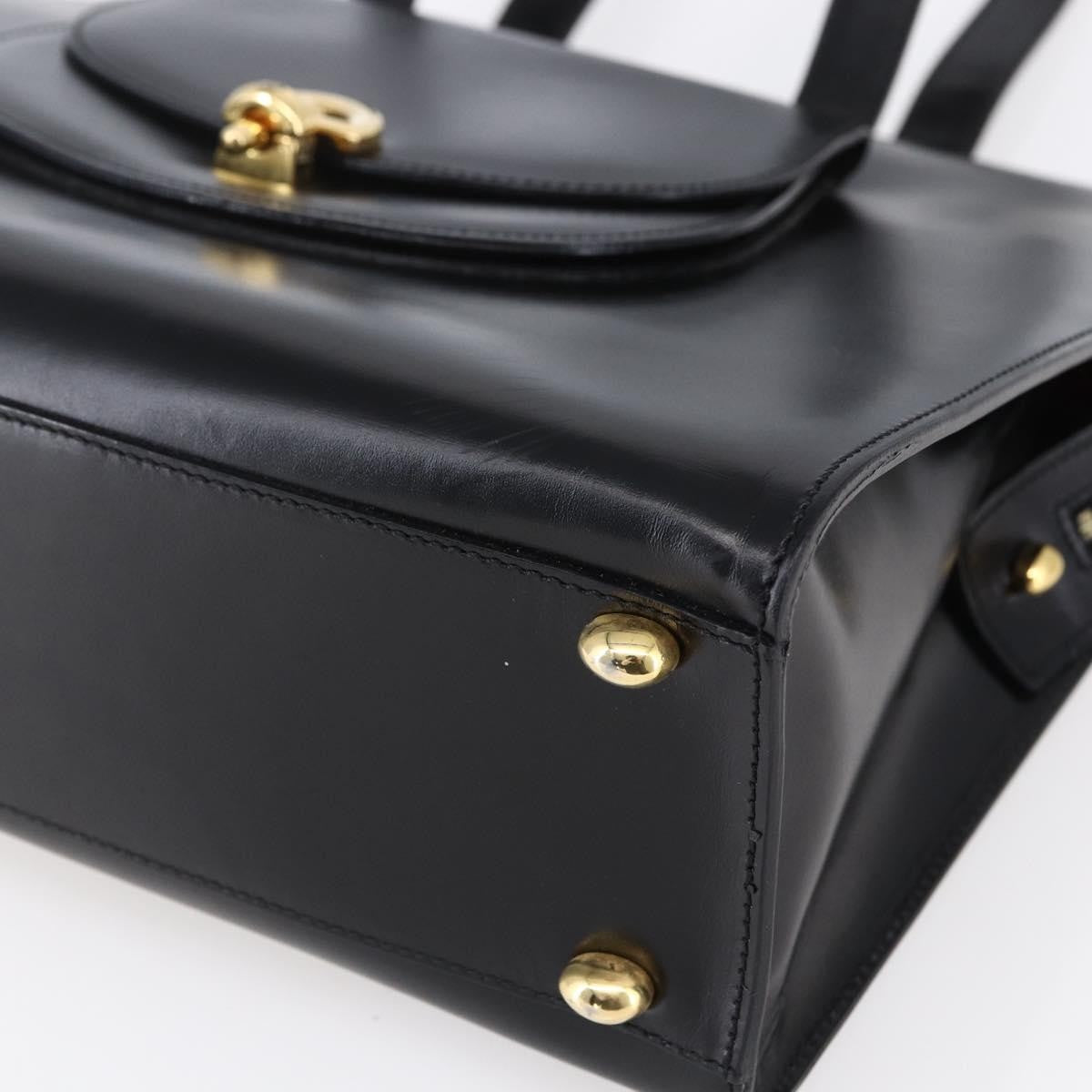 Celine Tote Leather Black Leather Tote Bag Bag (Pre-Owned)