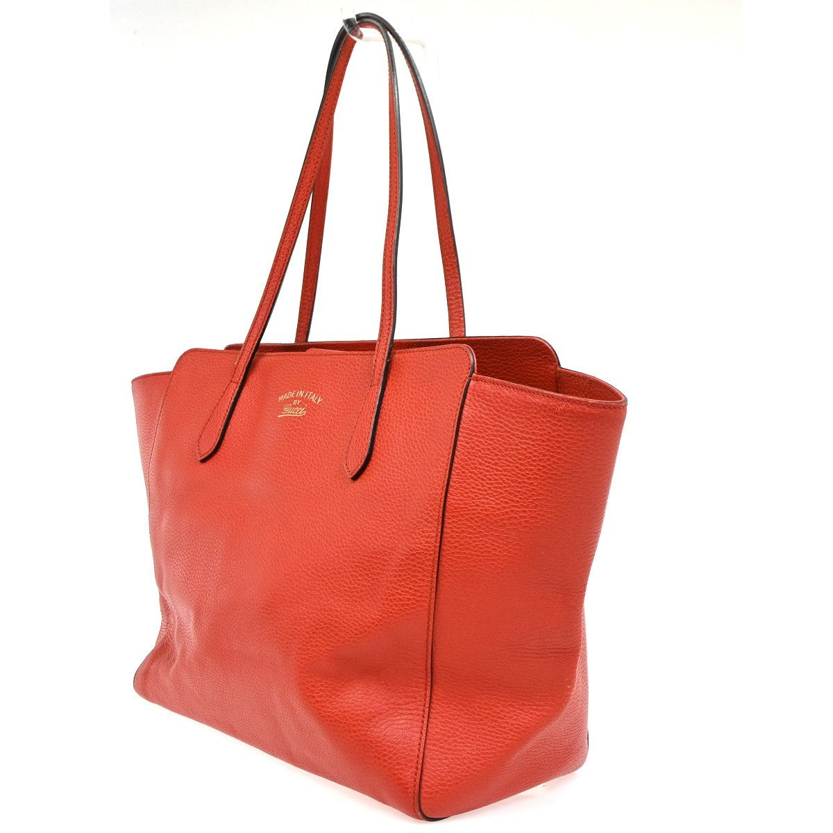 Gucci Swing Tote Leather Red Leather Tote Bag Bag (Pre-Owned)