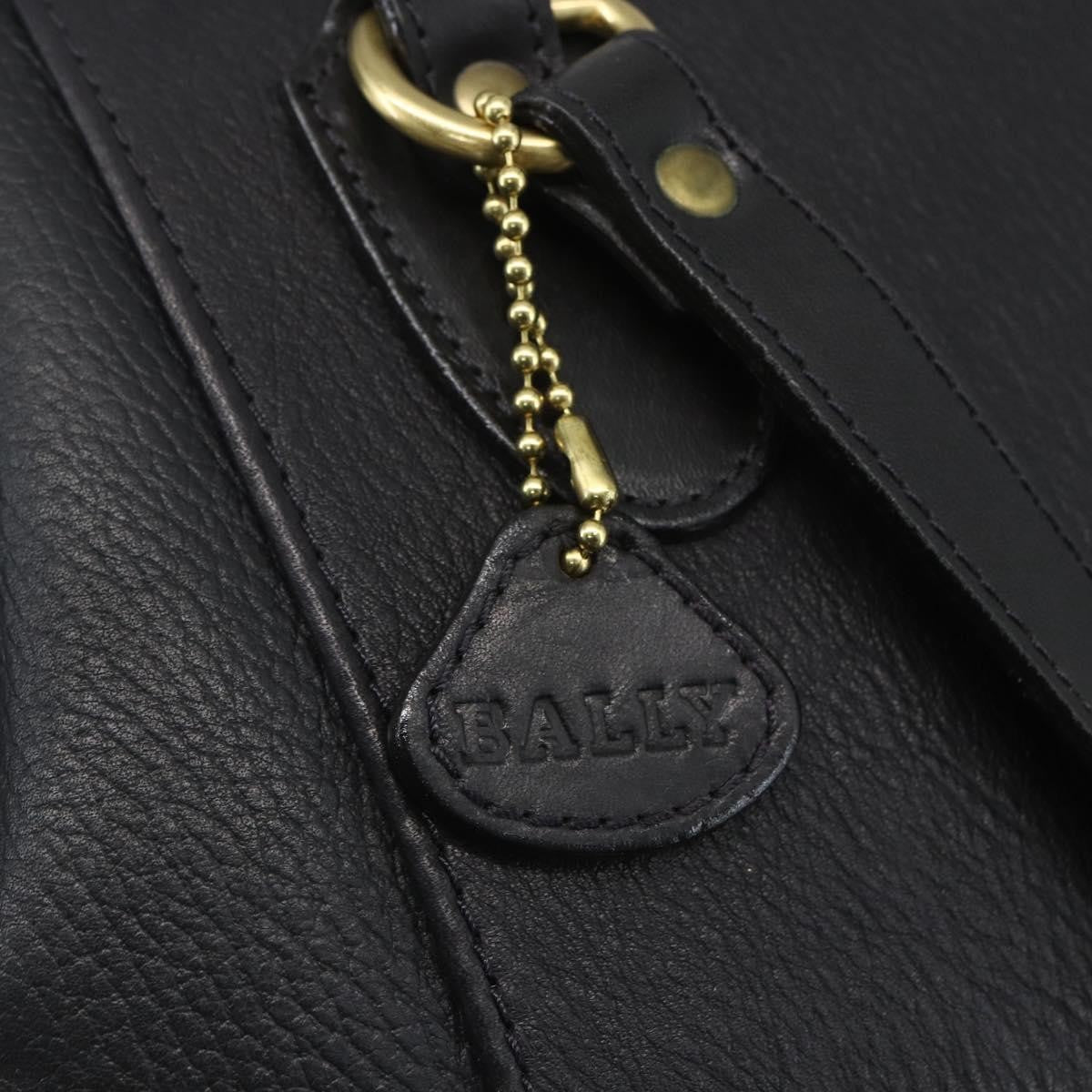 Bally Vintage Leather Black Leather Backpack Bag (Pre-Owned)