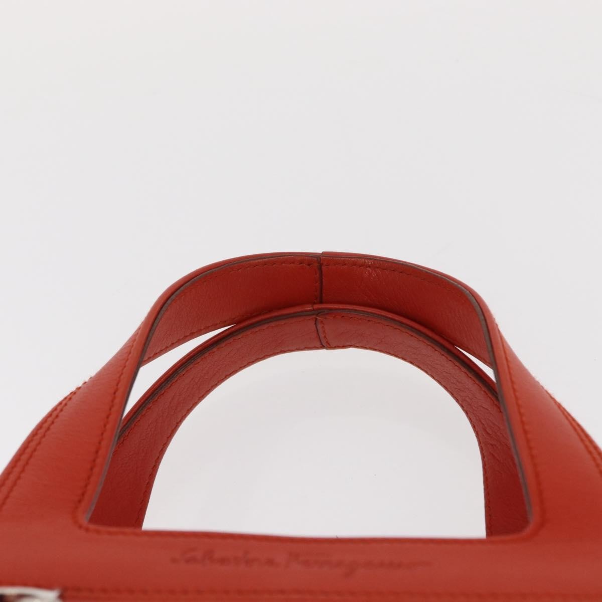 Salvatore Ferragamo Gancini Leather Orange Leather Handbag (Pre-Owned)