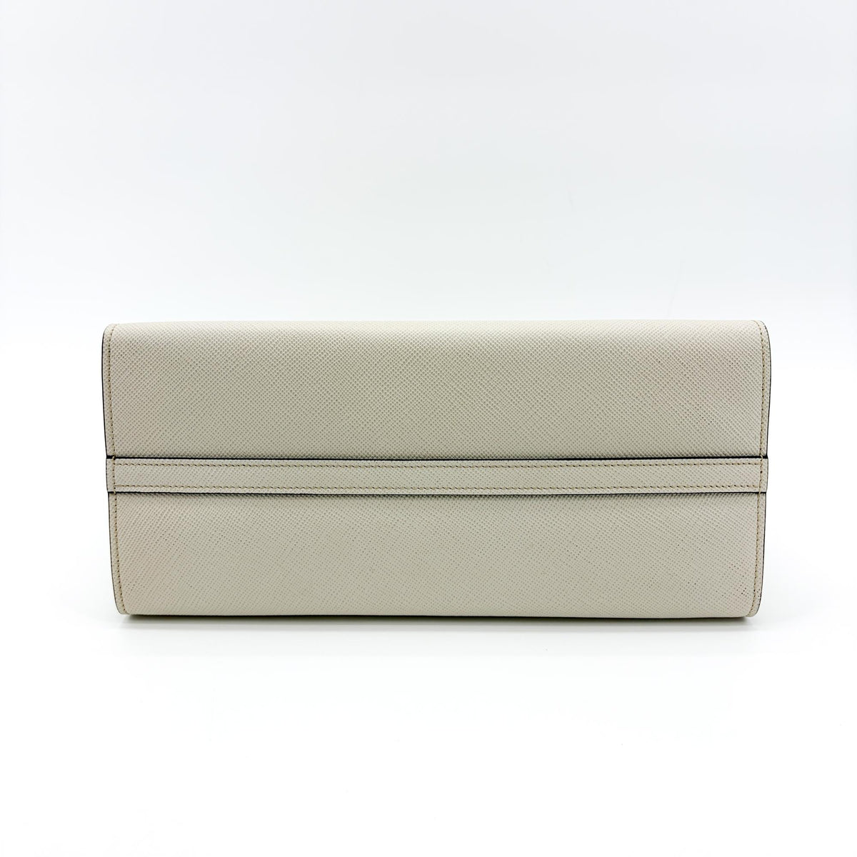 Prada Monochrome Saffiano With City Calf White Leather Tote Bag Bag (Pre-Owned)