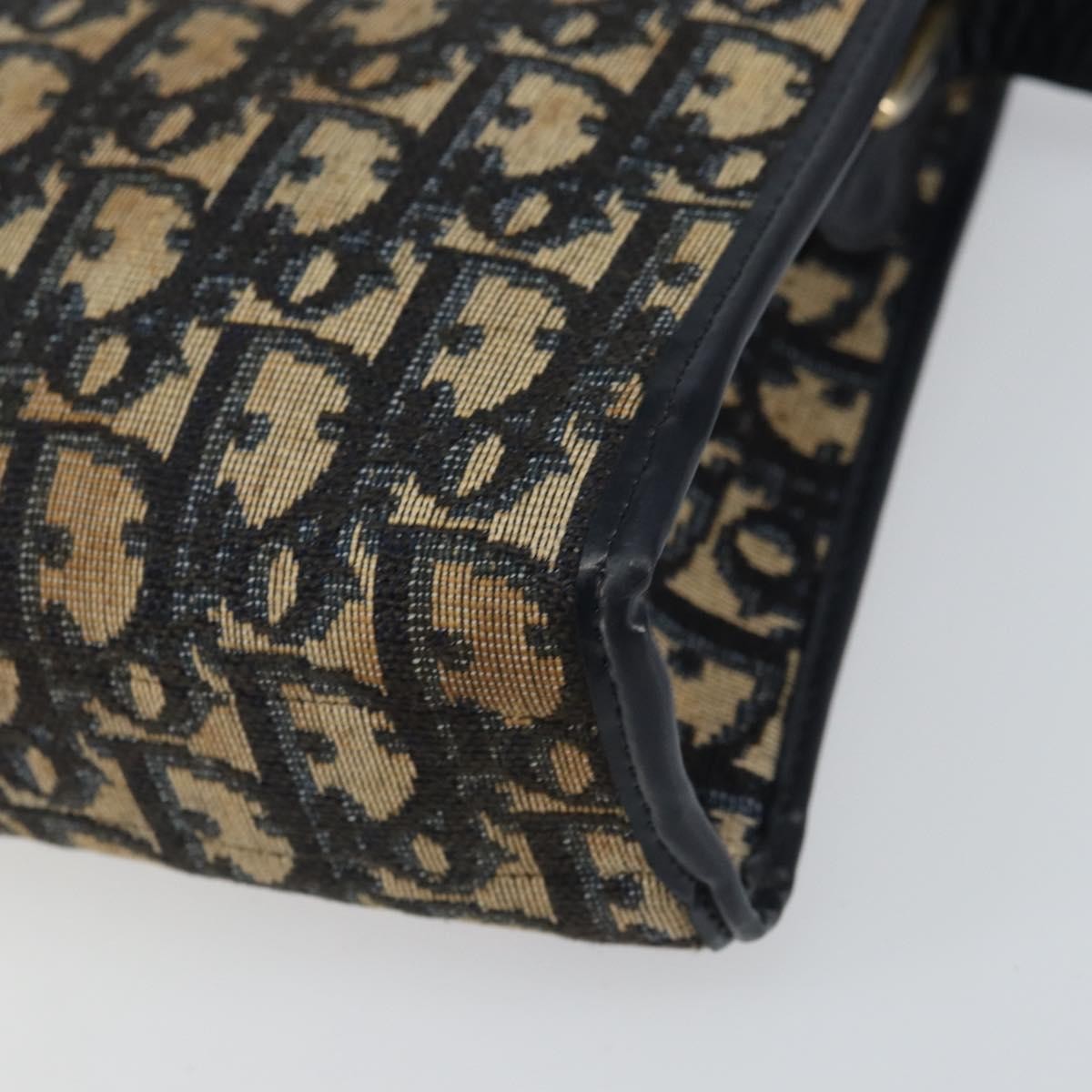 Christian Dior Vintage Trotter Canvas Navy Canvas Shoulder Bag Bag (Pre-Owned)