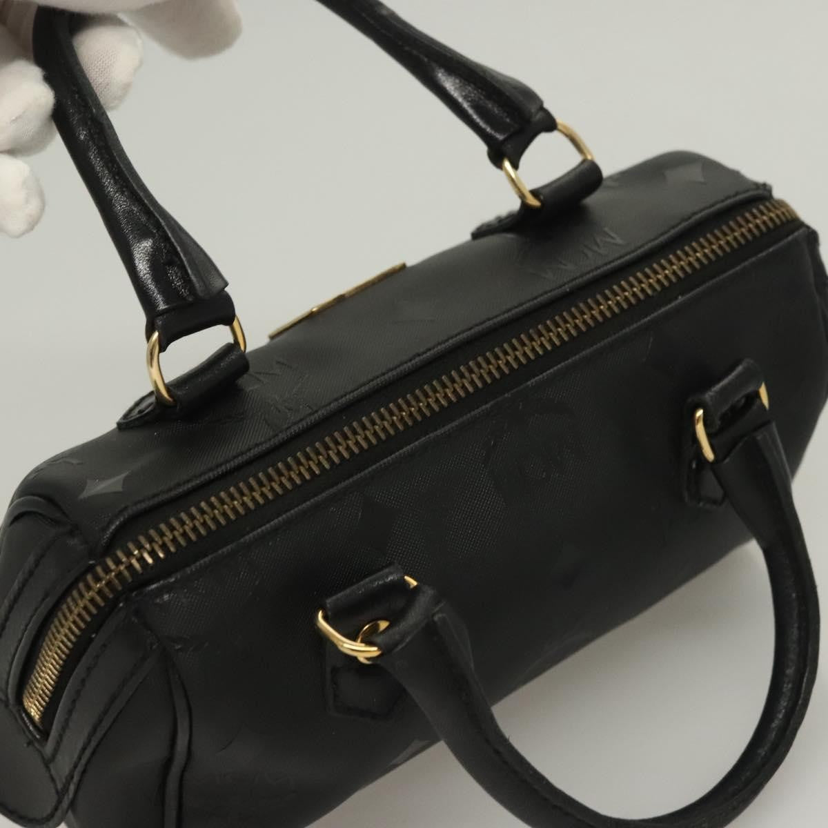 MCM Visetos Logogramme Canvas And Leather Black Canvas Handbag (Pre-Owned)