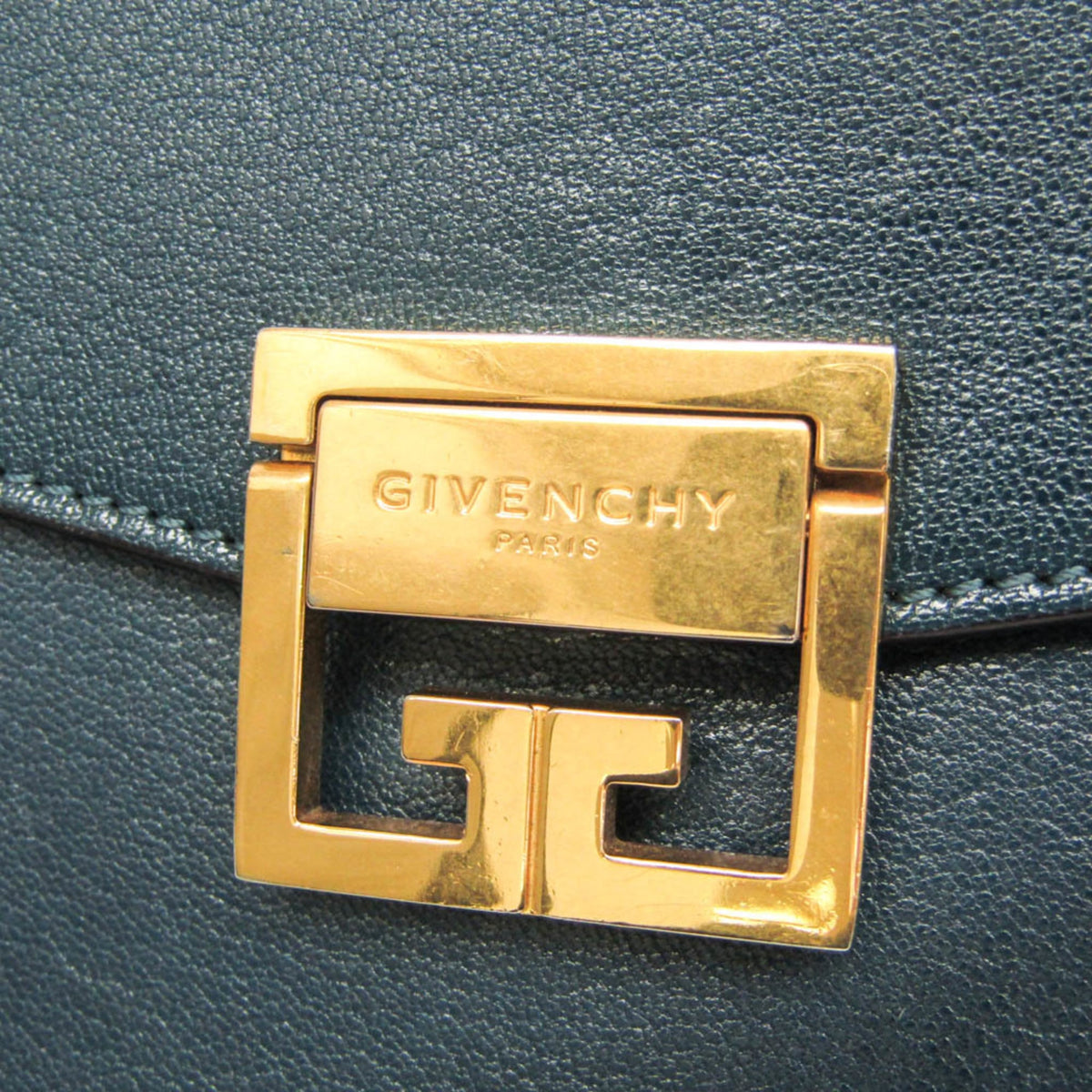 Givenchy Gv3 Flap Leather With Suede Blue Leather Handbag (Pre-Owned)