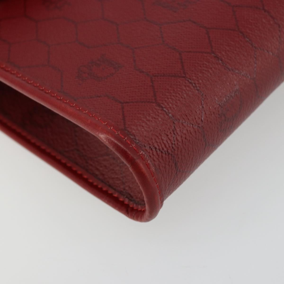 Christian Dior Vintage Honeycomb Canvas Red Canvas Shoulder Bag Bag (Pre-Owned)