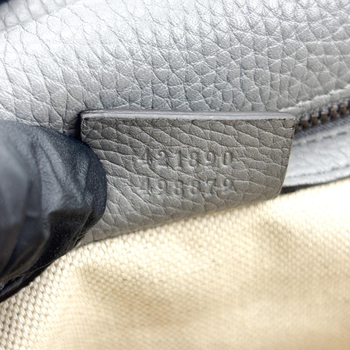 Gucci Gg Marmont Top Handle Leather Gray Leather Handbag (Pre-Owned)