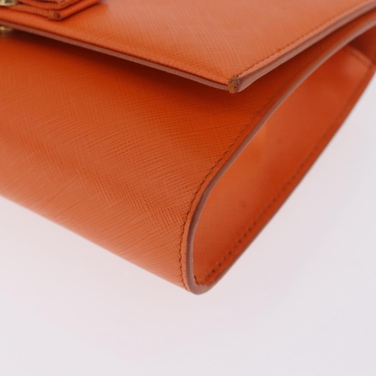 Salvatore Ferragamo Vala Leather Orange Leather Shoulder Bag Bag (Pre-Owned)