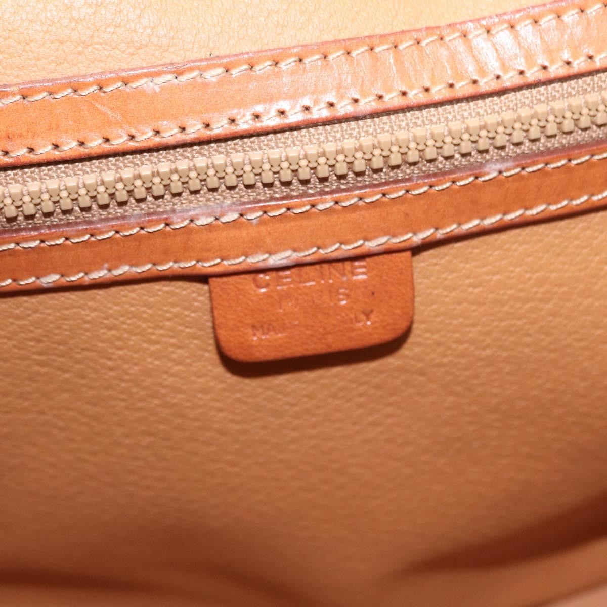 Celine Vintage Macadam Canvas And Leather Brown Canvas Handbag (Pre-Owned)