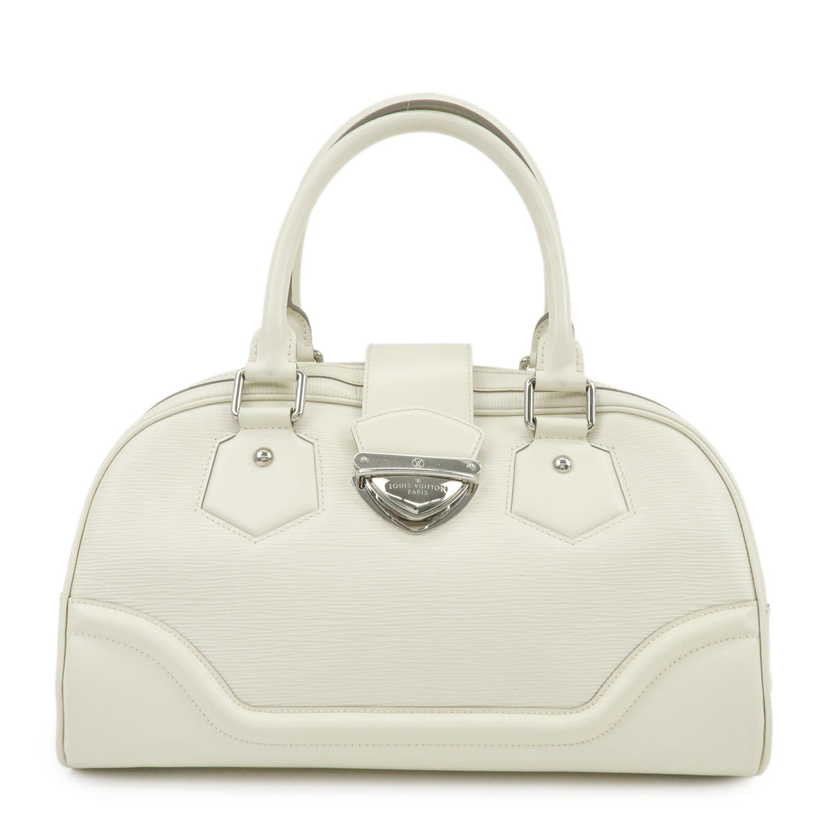 Louis Vuitton Montaigne Bowling Epi Leather White Leather Handbag (Pre-Owned)