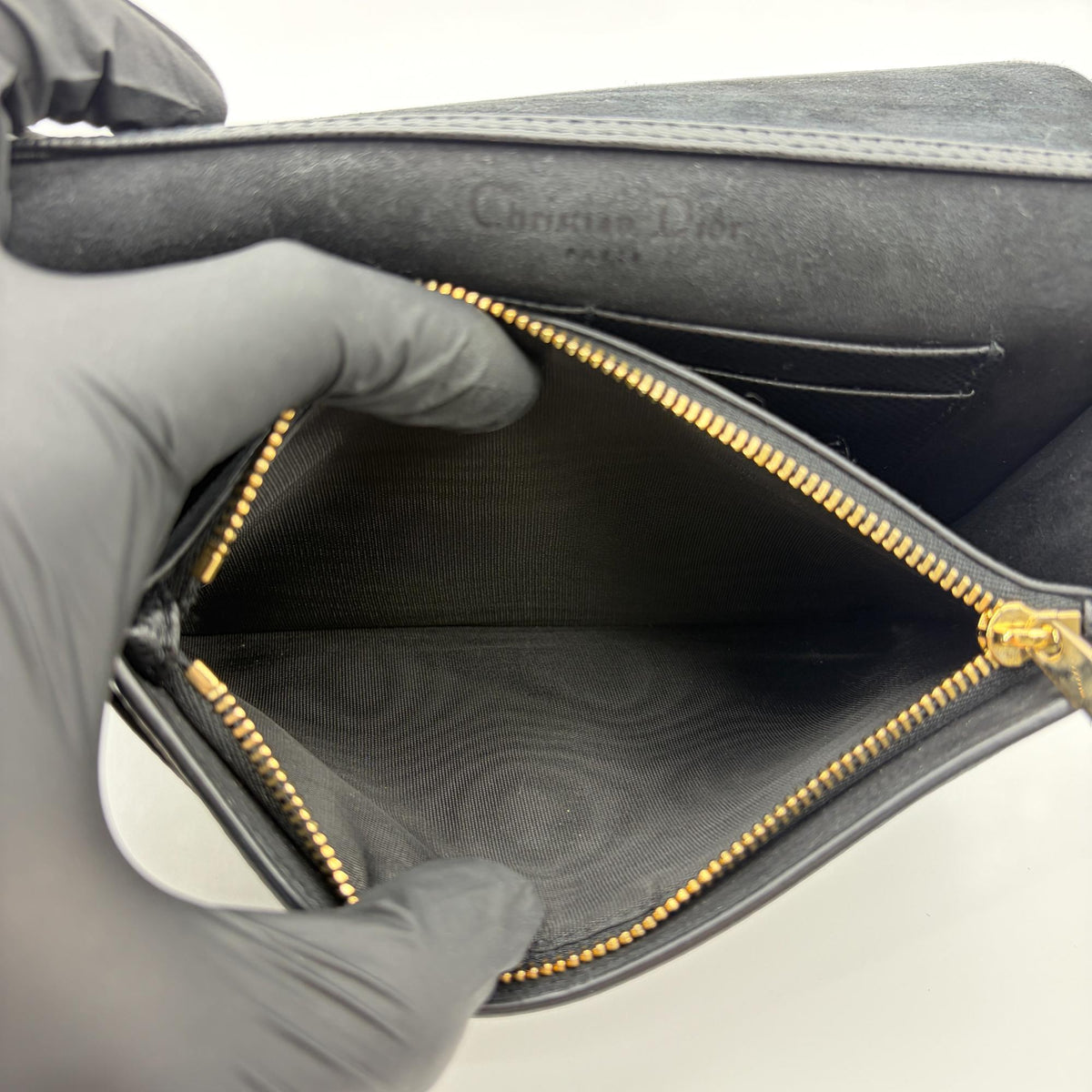 Christian Dior 30 Montaigne 2-In-1 Leather Black Leather Crossbody Bag Bag (Pre-Owned)