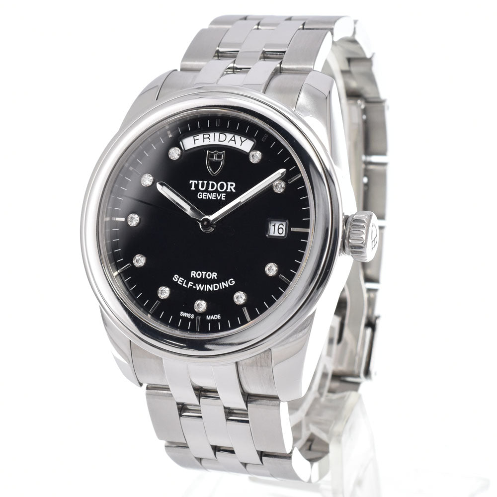 Tudor Glamour Day Date Automatic Stainless Steel With Diamonds Watch (Pre-Owned)