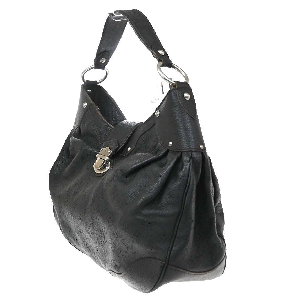 Louis Vuitton Solar Mahina Leather Black Leather Handbag (Pre-Owned)