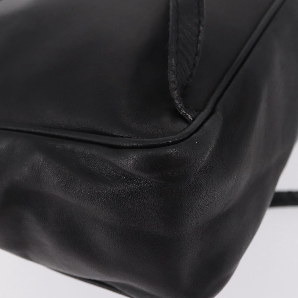 Bottega Veneta Backpack Leather With Intrecciato Black Leather Backpack Bag (Pre-Owned)