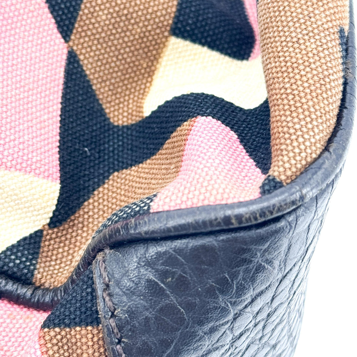 Prada Shoulder Canvas And Leather Black Canvas Shoulder Bag Bag (Pre-Owned)