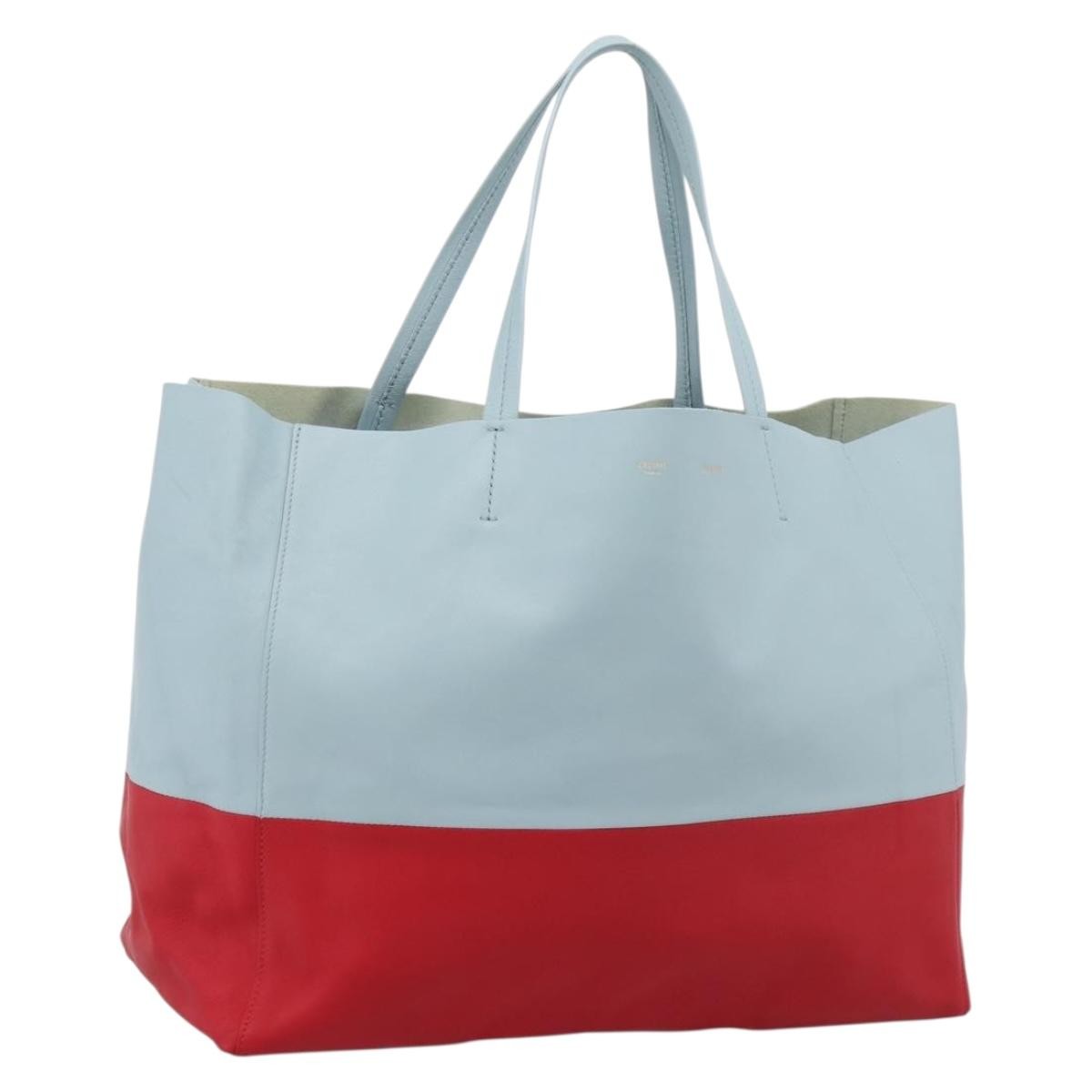 Celine Horizontal Bi-Cabas Leather Blue Leather Tote Bag Bag (Pre-Owned)