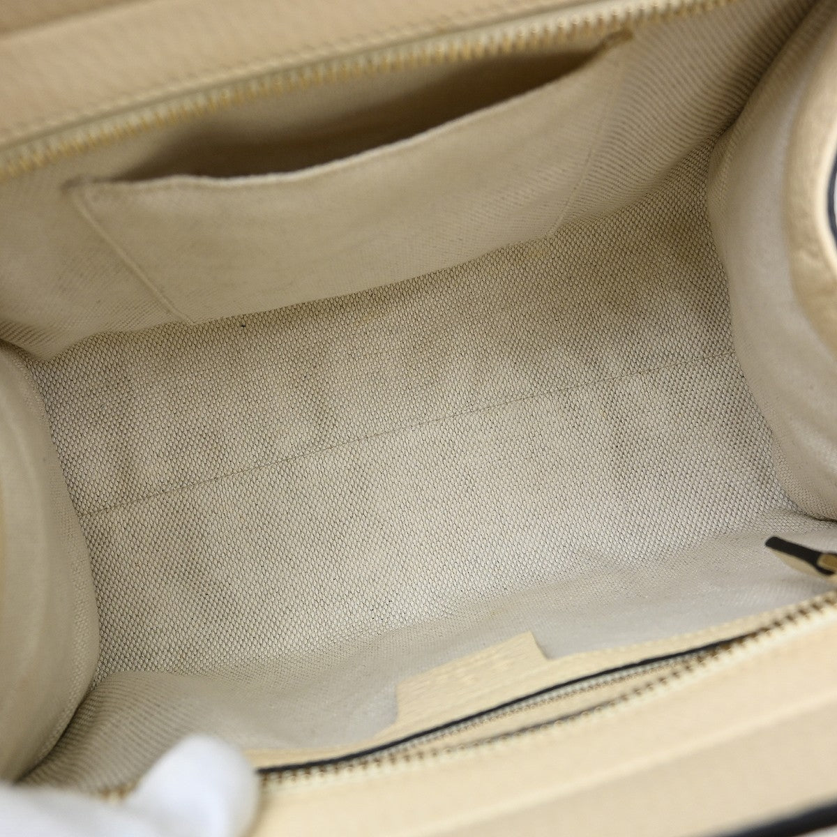 Gucci Soho Convertible Top Handle Satchel Leather Beige Leather Handbag (Pre-Owned)