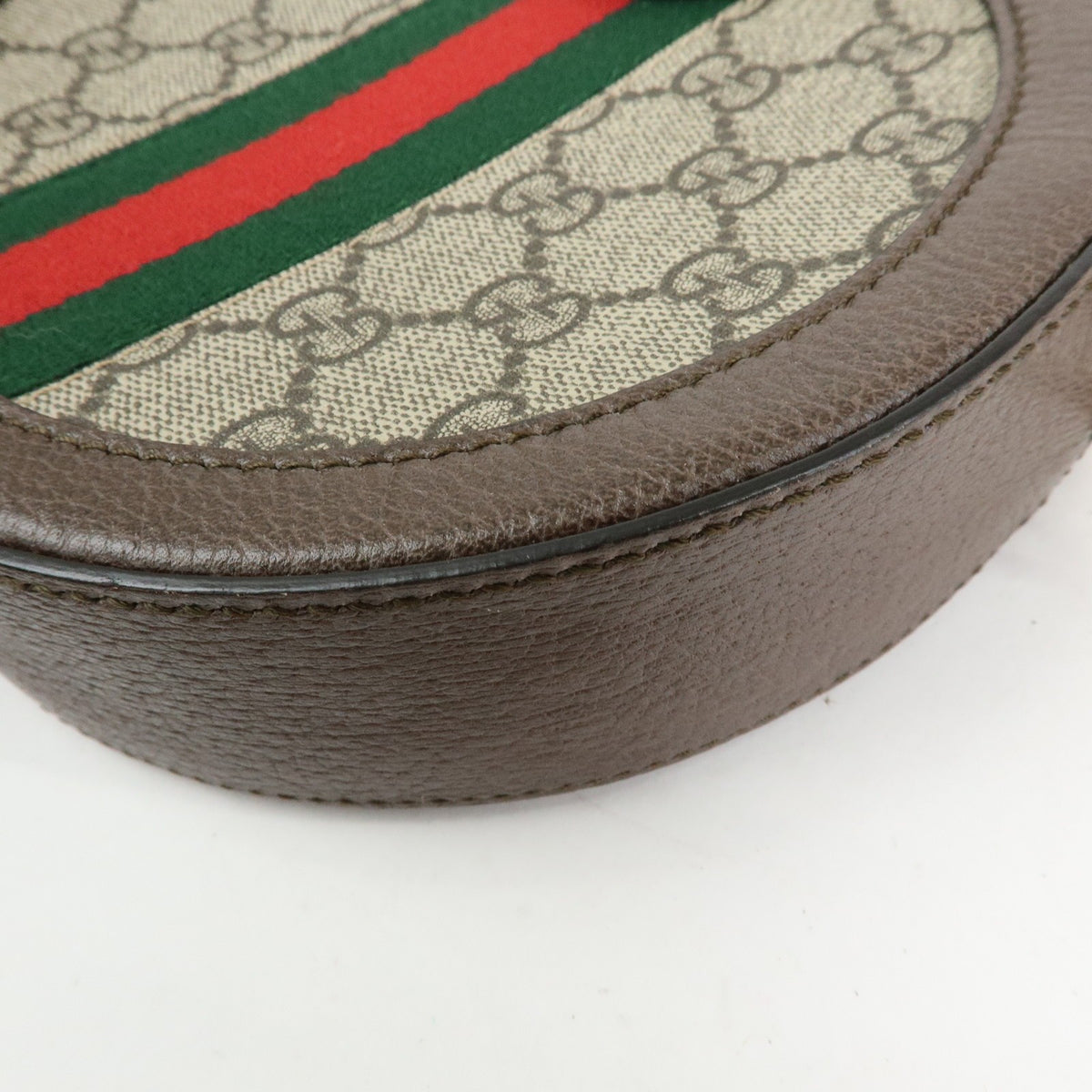 Gucci Ophidia Round Gg Coated Canvas Beige Canvas Shoulder Bag Bag (Pre-Owned)