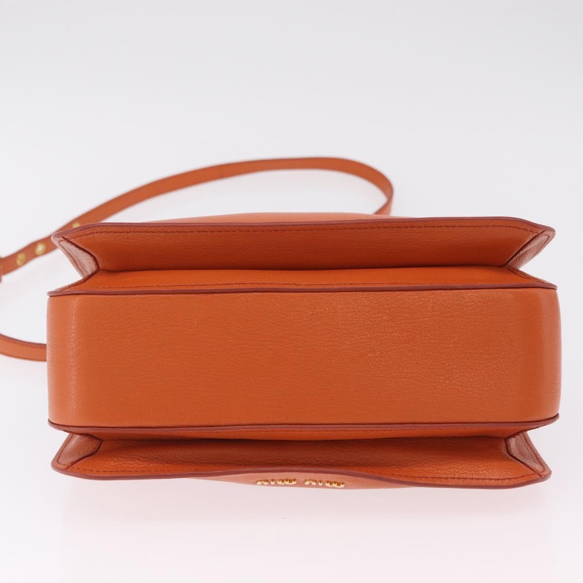 Miu Miu Front Pocket Convertible Satchel Leather Orange Leather Handbag (Pre-Owned)