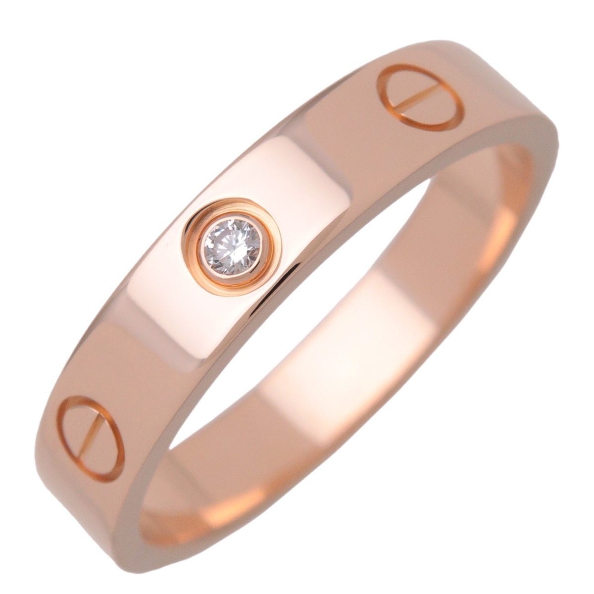 Cartier Love Wedding Band 1 Diamond 18K Rose Gold With Diamond Gold Rose_Gold Ring Jewelry (Pre-Owned)