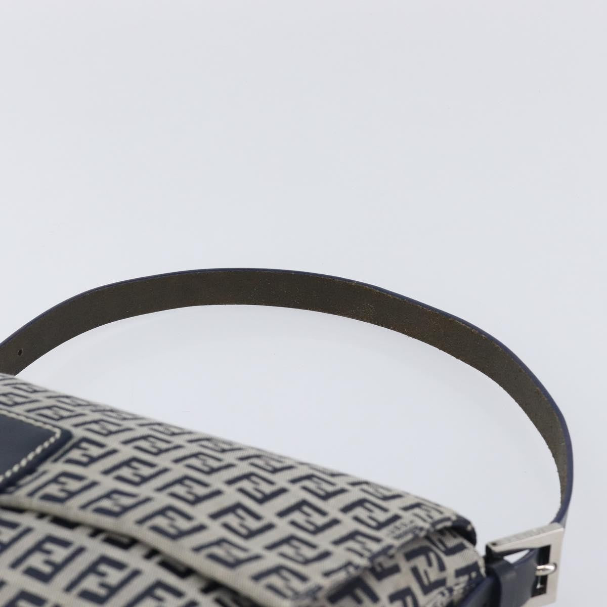 Fendi Zucchino Canvas Mamma Baguette Canvas Navy Canvas Shoulder Bag Bag (Pre-Owned)