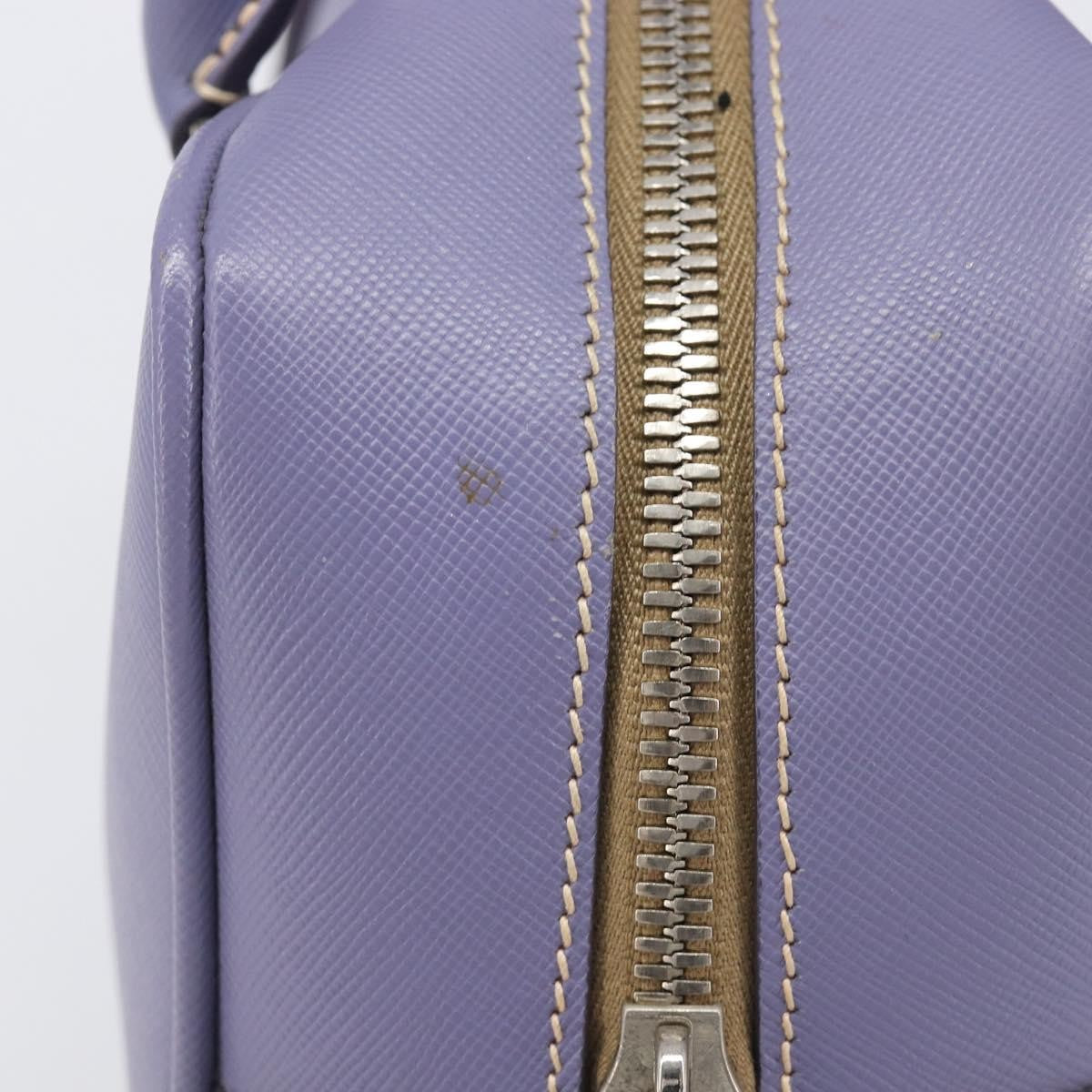 Prada Bauletto Saffiano Purple Leather Handbag (Pre-Owned)