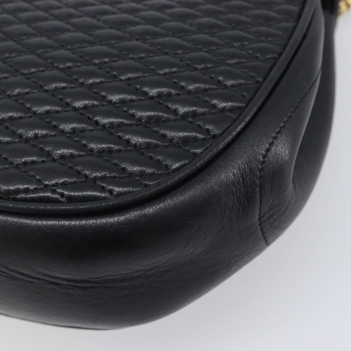 Bally Vintage Quilted Leather Black Leather Shoulder Bag Bag (Pre-Owned)