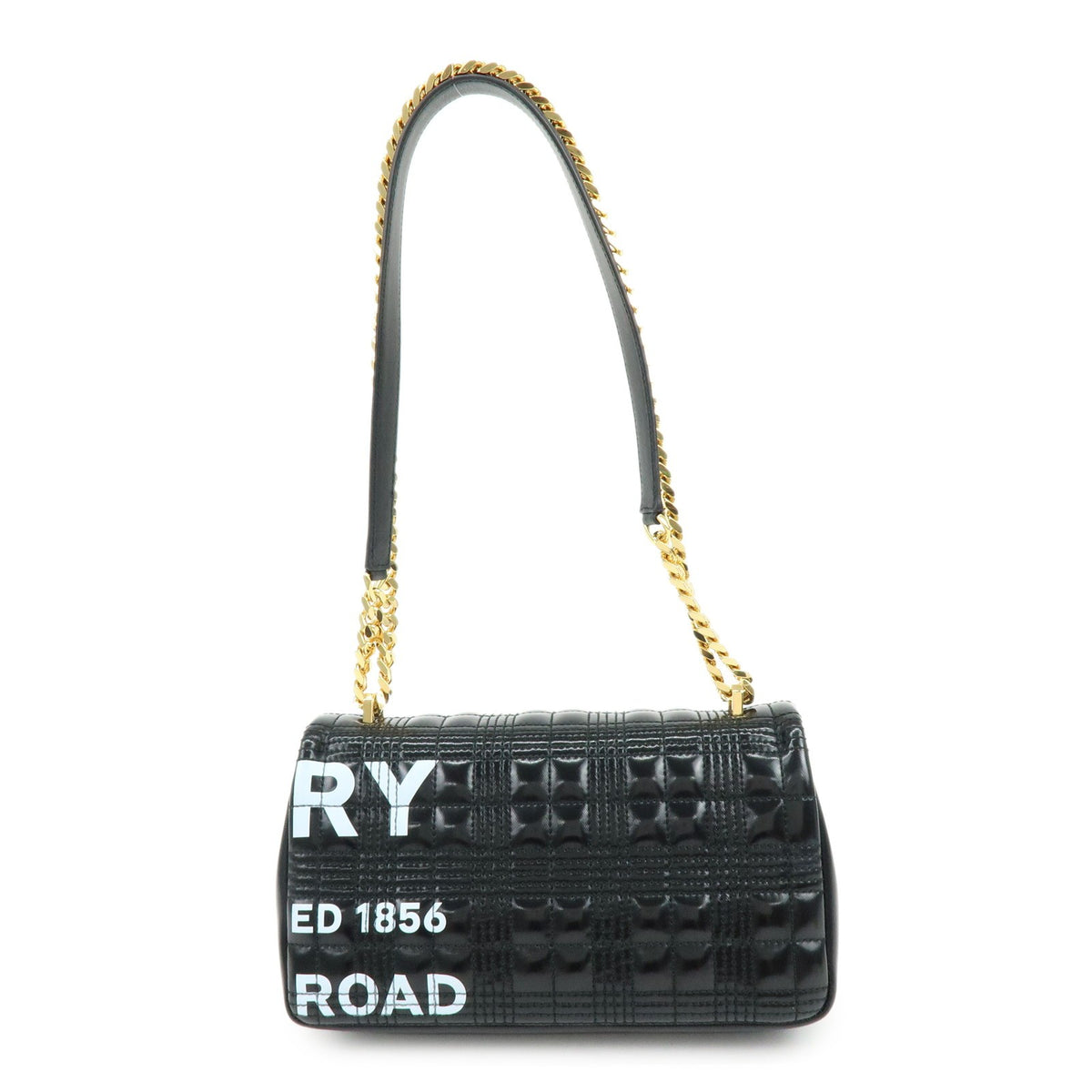 Burberry Lola Clutch On Chain Quilted Leather Black Leather Clutche & Pouche Bag (Pre-Owned)