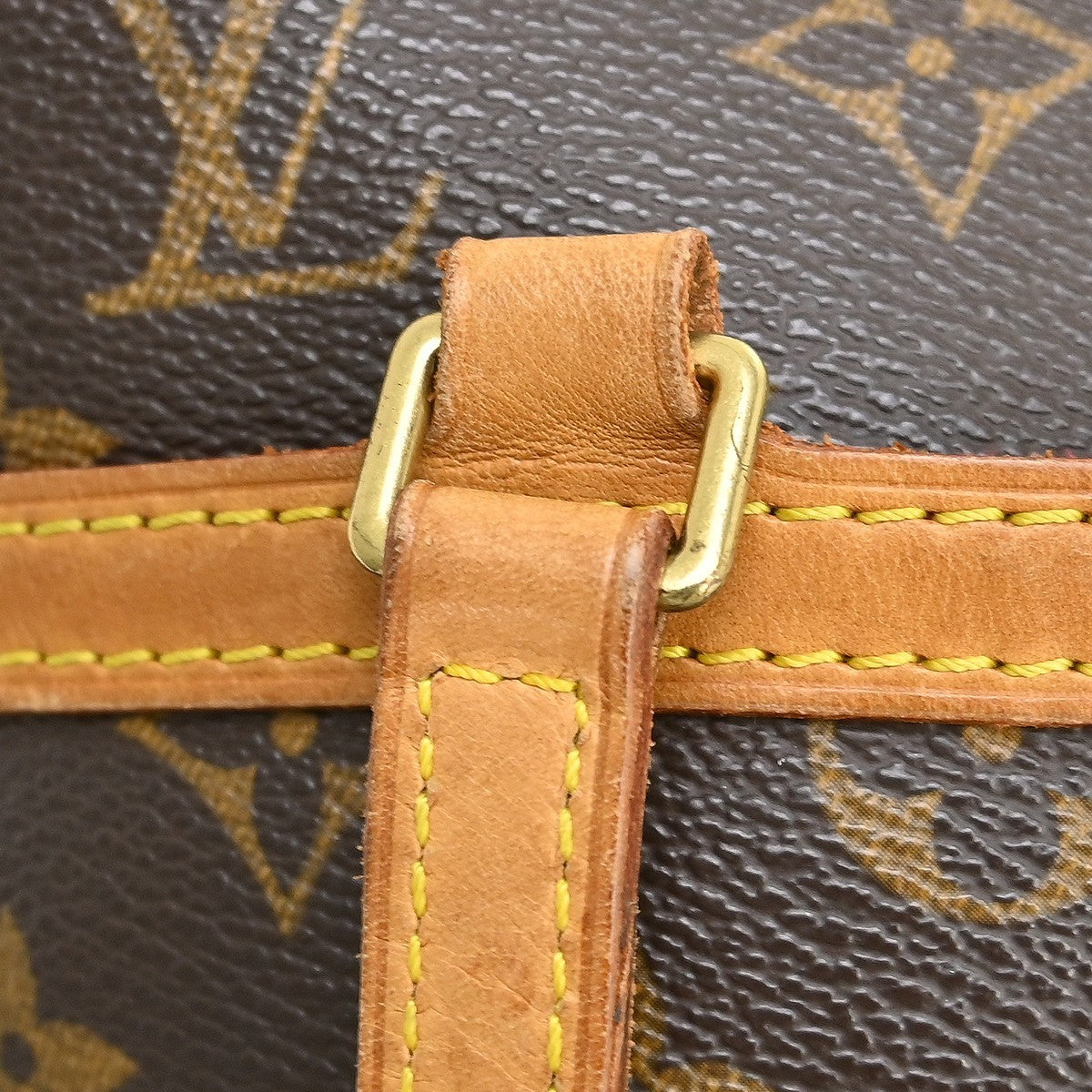 Louis Vuitton Coussin Denim Printed Monogram Embossed Lambskin Brown Canvas Handbag (Pre-Owned)