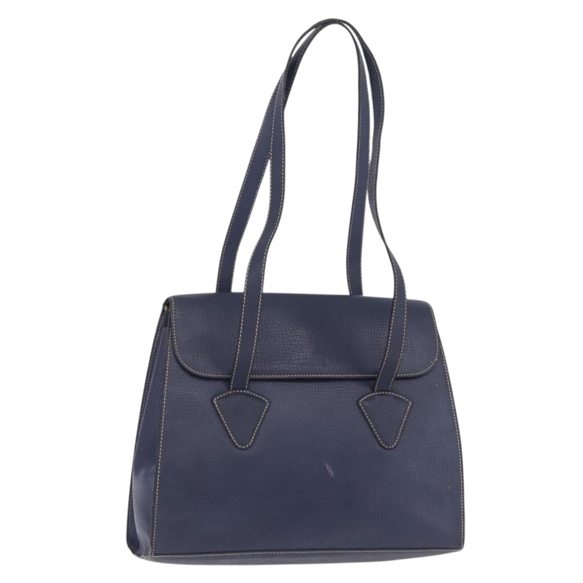 Loewe Tote Leather Navy Leather Tote Bag Bag (Pre-Owned)