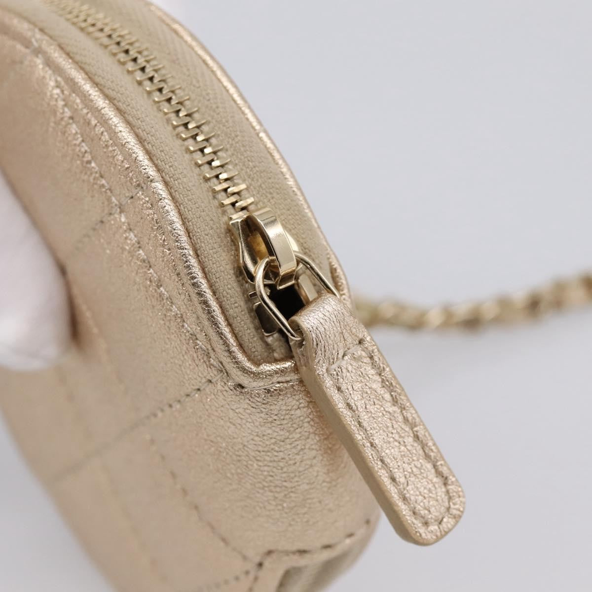 Chanel Pearl Crown Cc Multi Pouches Wristlet Quilted Lambskin Gold Leather Clutche & Pouche Bag (Pre-Owned)