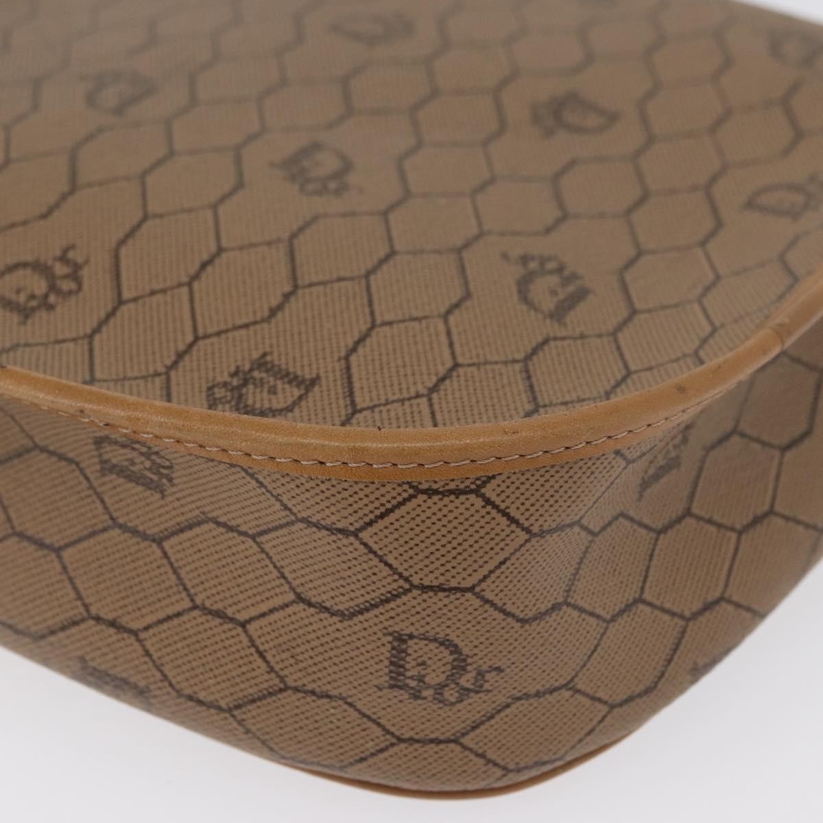Christian Dior Vintage Honeycomb Canvas And Leather Beige Canvas Shoulder Bag Bag (Pre-Owned)