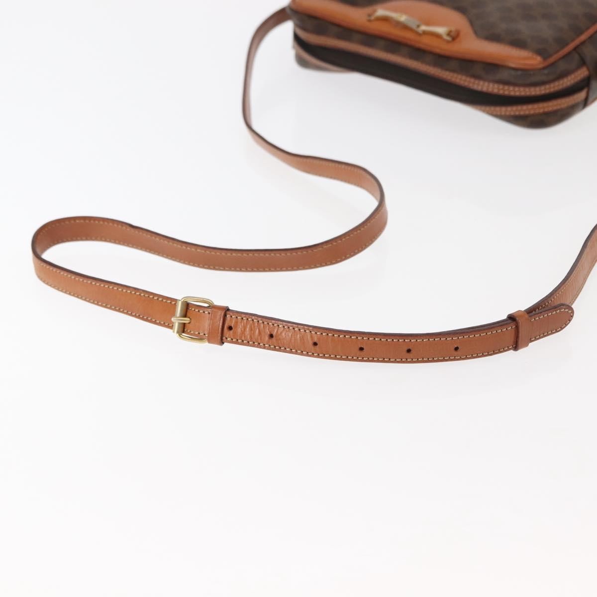 Celine Macadam Shoulder Pvc Leather Brown Canvas Bag (Pre-Owned)