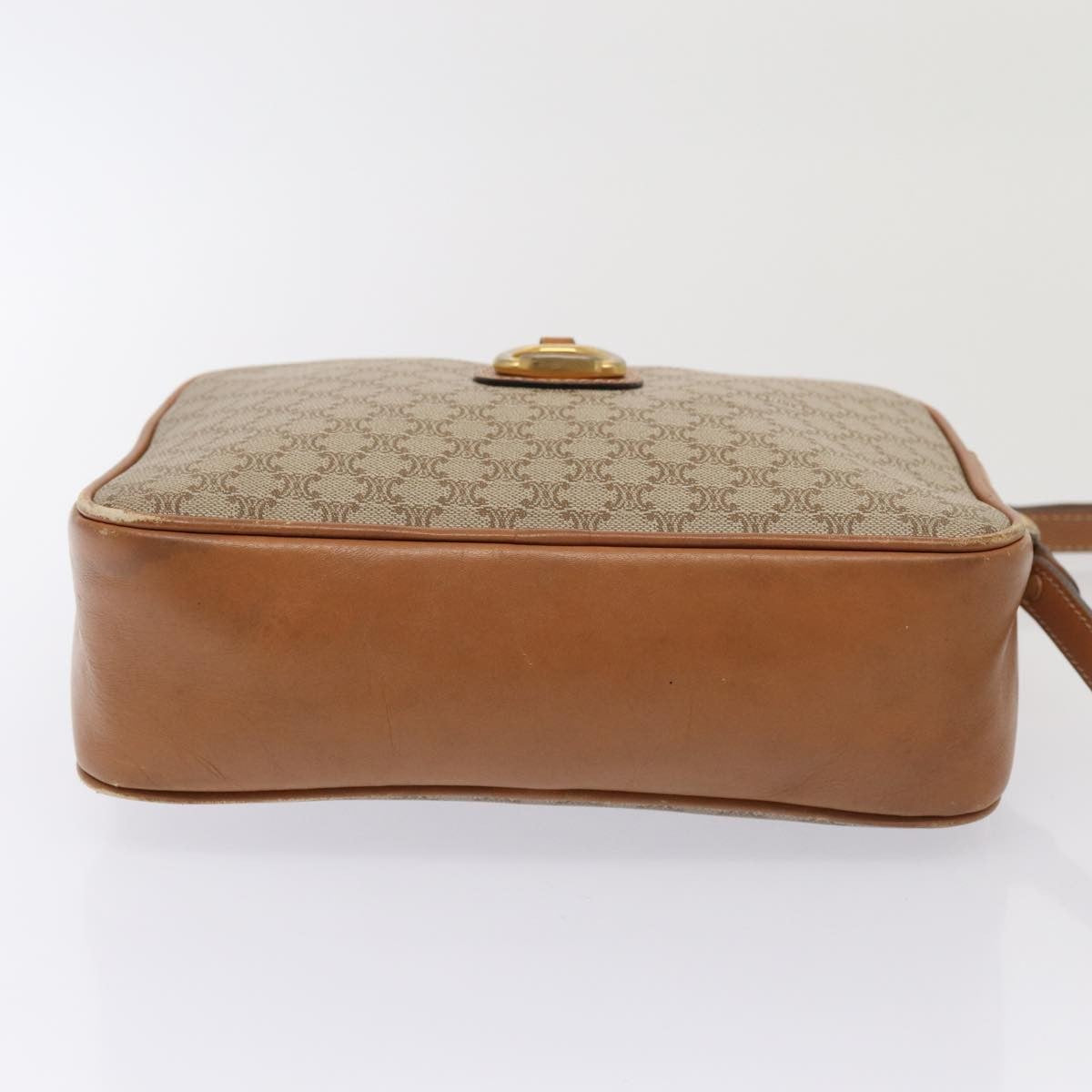 Celine Vintage Macadam Canvas And Leather Beige Canvas Shoulder Bag Bag (Pre-Owned)