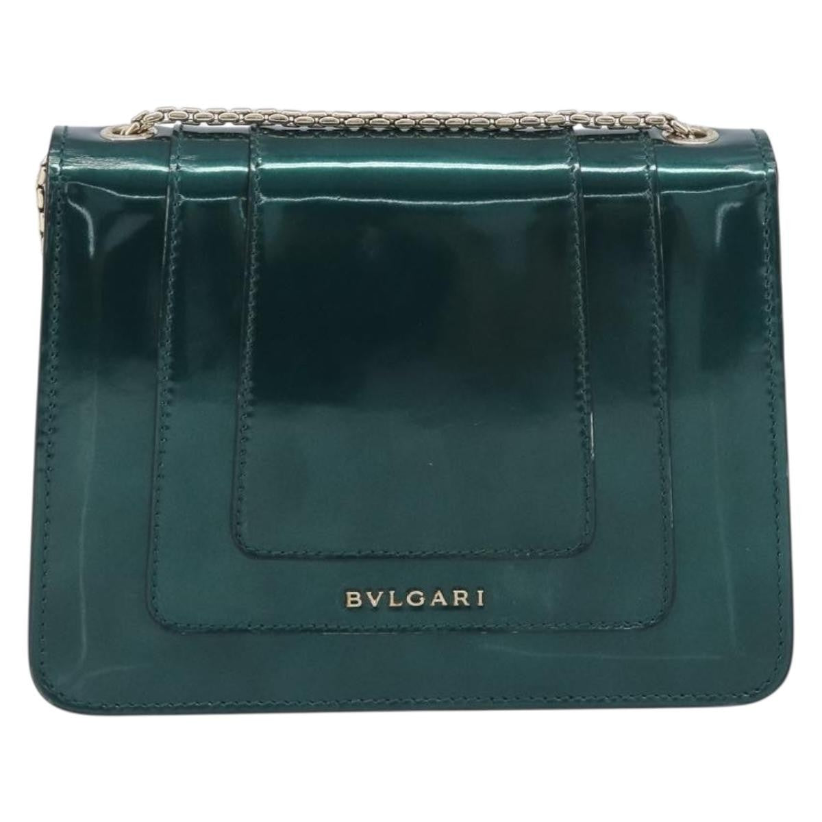Bvlgari Serpenti Forever Patent Green Patent_Leather Shoulder Bag Bag (Pre-Owned)