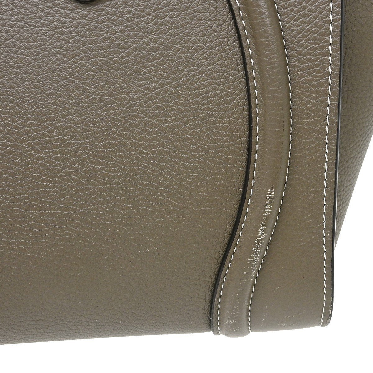 Celine Luggage Grainy Leather Gray Leather Handbag (Pre-Owned)