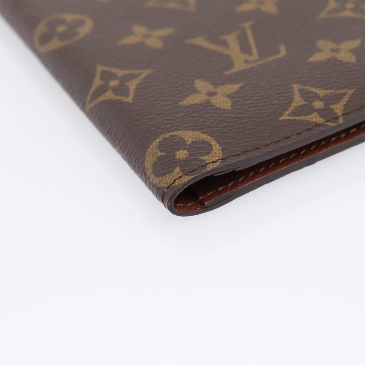 Louis Vuitton Porte Valeurs Checkbook Monogram Canvas Brown Canvas Wallets Accessory (Pre-Owned)