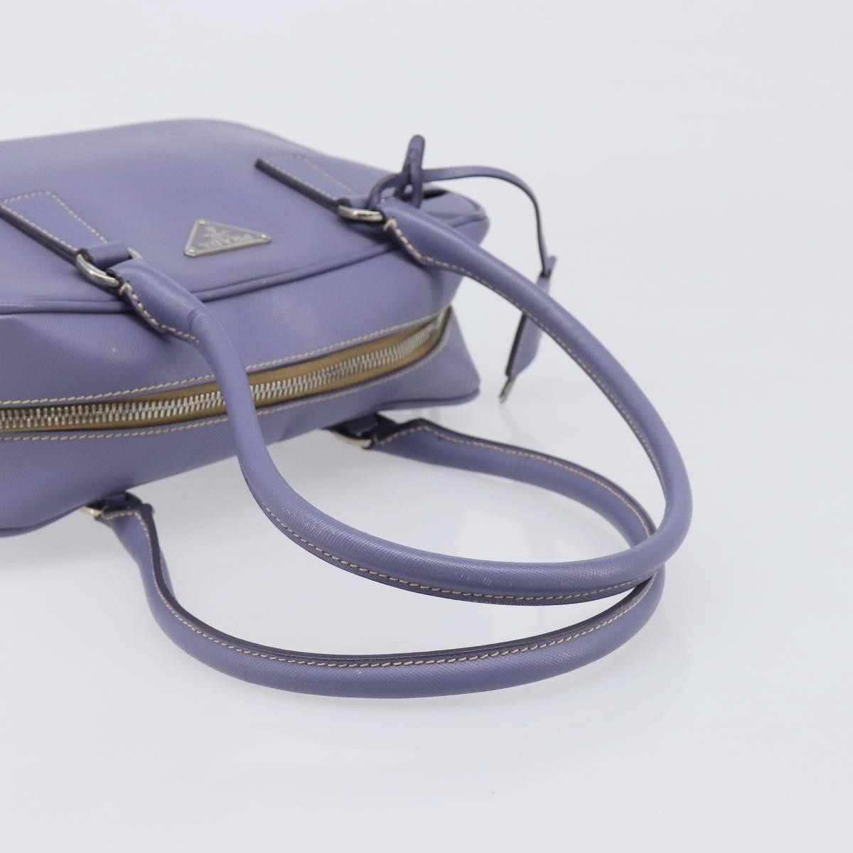 Prada Bauletto Saffiano Purple Leather Handbag (Pre-Owned)