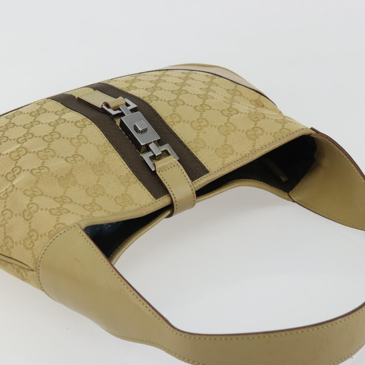 Gucci Web Jackie O Hobo Gg Canvas Beige Canvas Shoulder Bag Bag (Pre-Owned)