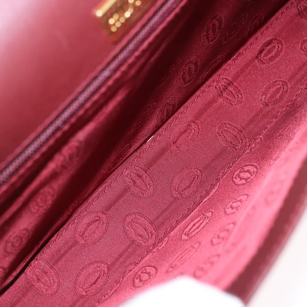 Cartier Must De Cartier Clutch Leather Burgundy Leather Clutche & Pouche Bag (Pre-Owned)