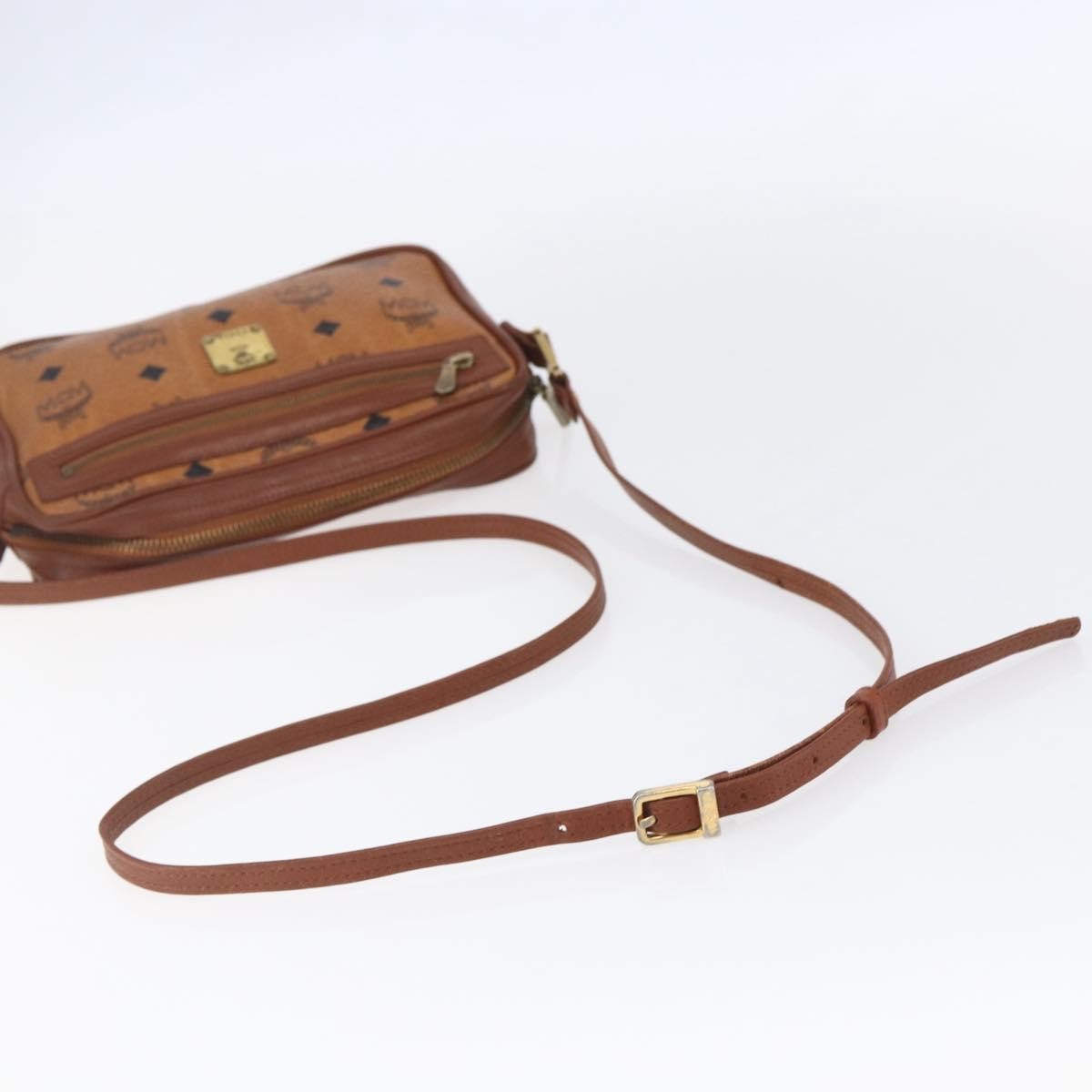 MCM Visetos Canvas And Leather Brown Canvas Shoulder Bag Bag (Pre-Owned)