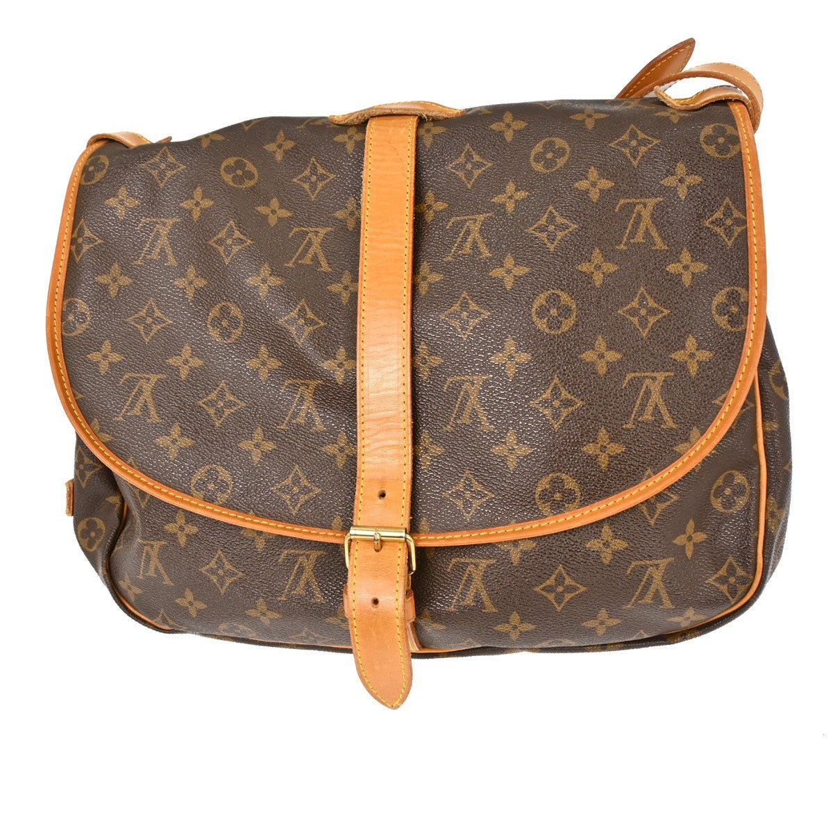 Louis Vuitton Saumur Monogram Brown Canvas Shoulder Bag Bag (Pre-Owned)