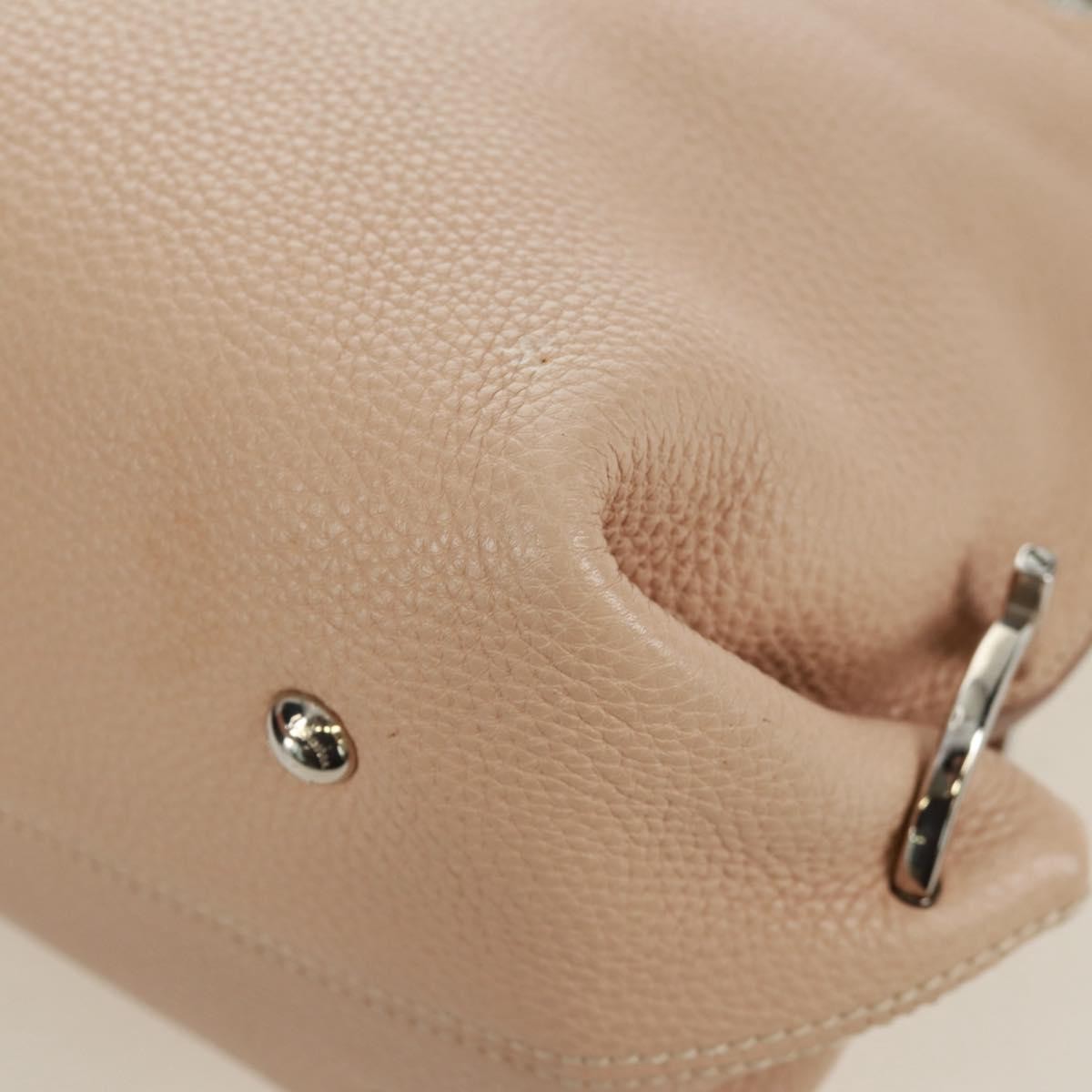 Salvatore Ferragamo Sofia Satchel Grainy Leather Beige Leather Handbag (Pre-Owned)