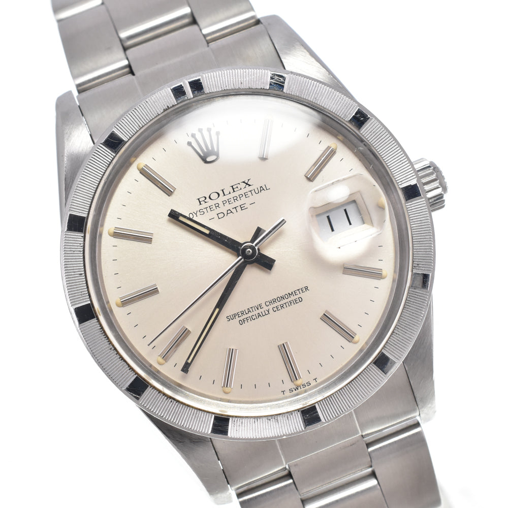 Rolex Oyster Perpetual Date Automatic Stainless Steel And Yellow Gold With Diamond Markers Watch (Pre-Owned)