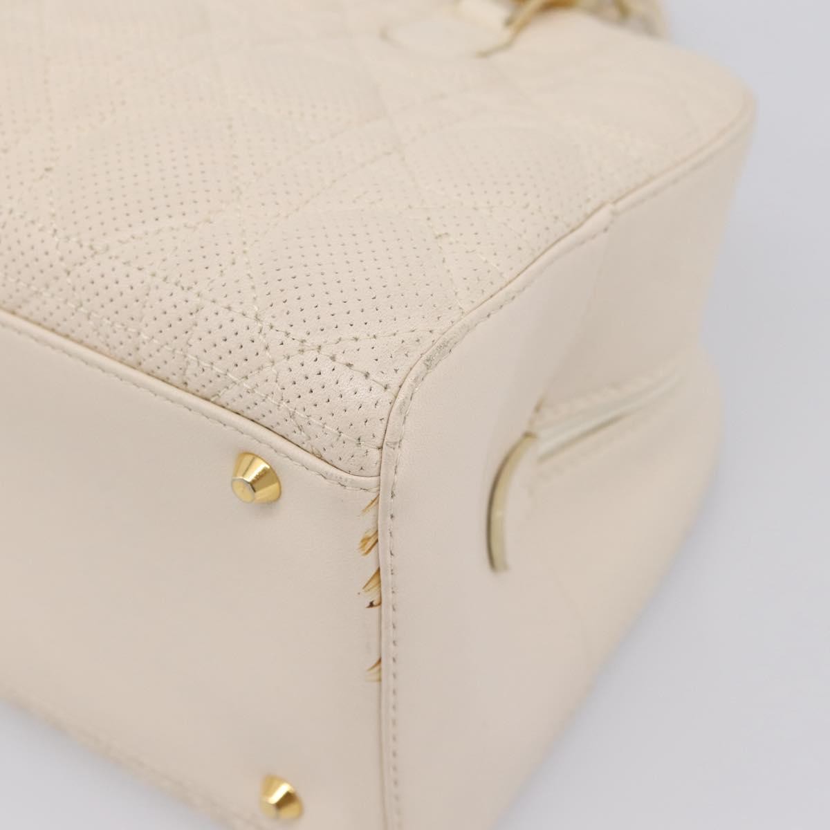 Christian Dior Vintage Leather White Leather Tote Bag Bag (Pre-Owned)