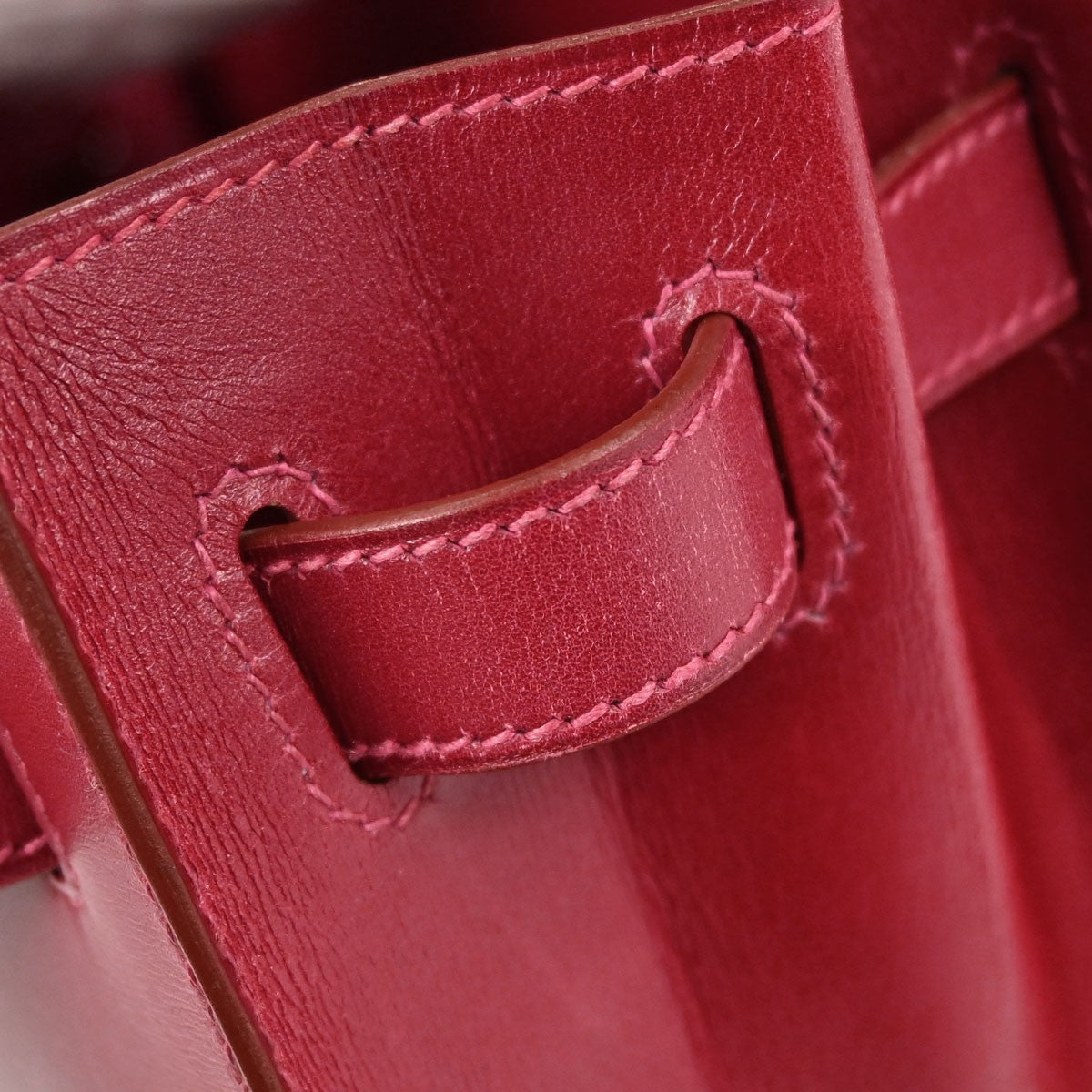Hermes Kelly Red Box Calf With Gold Hardware Red Calfskin Handbag (Pre-Owned)